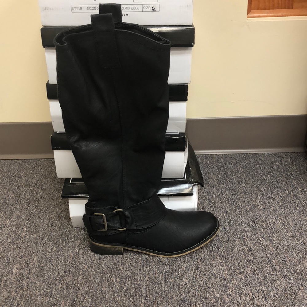 Knee high all black boots